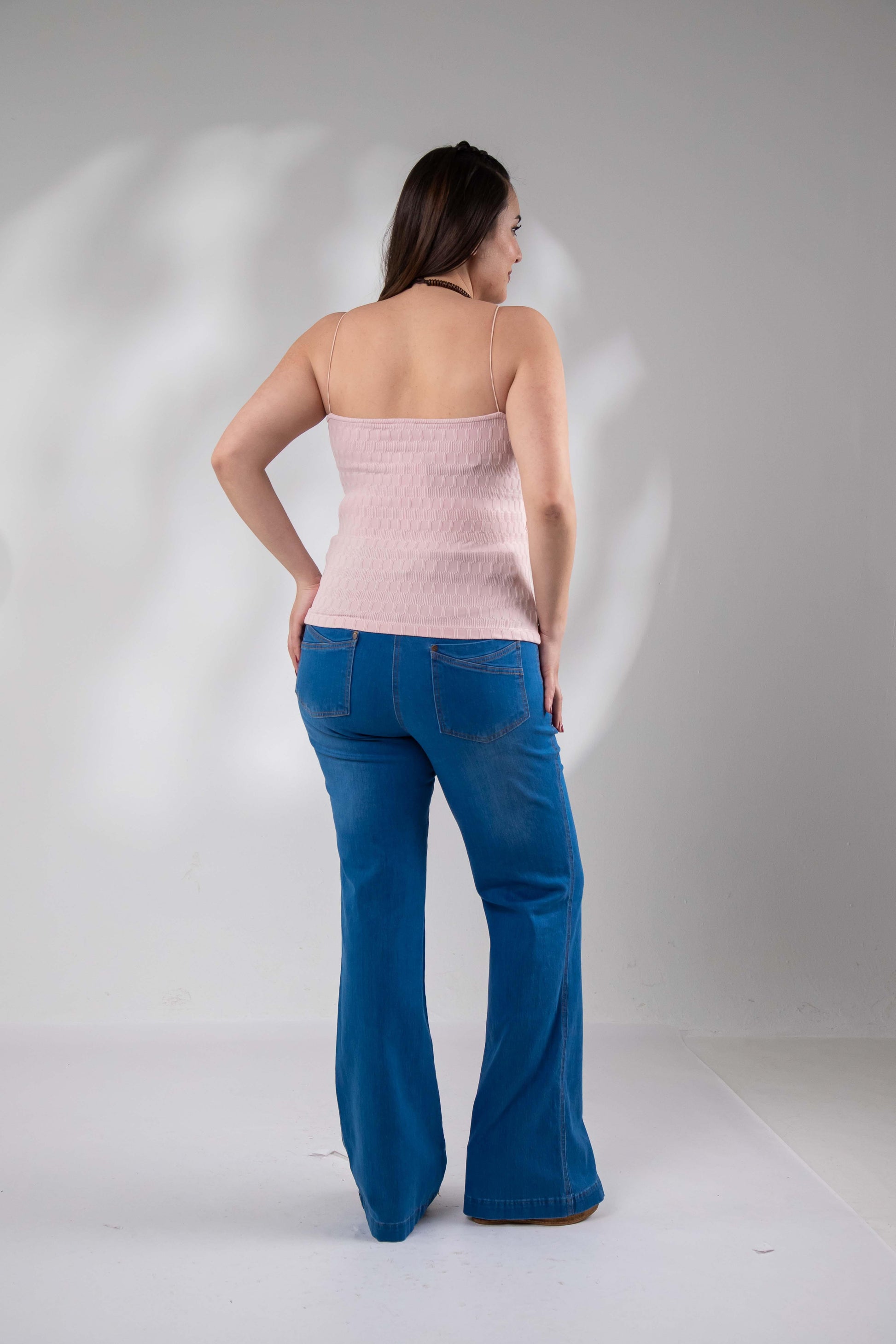 roXLLen 1122557 Pembe Askılı Desenli Bluz